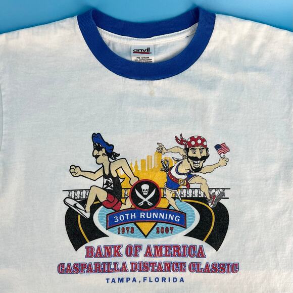 Tampa Gasparilla Distance Run ringer tshirt 2007 - Picture 1 of 8